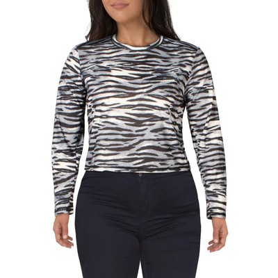 

Женская рубашка с круглым вырезом с принтом зебры WD NY, пуловер BHFO 2352, Black/white zebra