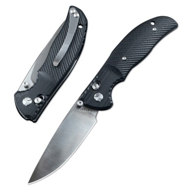 Y-START Axis Pocket Knife 3.35'' D2 Blade JIN02 G10 Black