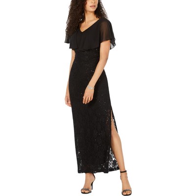 

Женское черное вечернее платье макси с пайетками Connected Apparel Petites  BHFO 9484, Черный