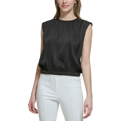 Женская черная блузка-топ с подплечниками Calvin Klein XL BHFO 4739