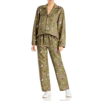 

THE BRIGHT SIDE Женская зеленая пижама из 2 предметов Пижамные комплекты Loungewear  BHFO 1742, Mushroom