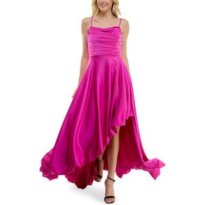 Taylor Womens Pink Metallic Lace Tiered Evening Dress 8 BHFO 9755