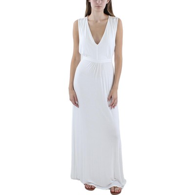24seven Comfort Apparel Женское белое макси-платье с круглым вырезом плюс 2X BHFO 5697