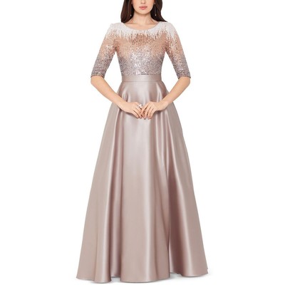 

Женское коричневое атласное вечернее платье макси Betsy - Adam  BHFO 6455, Mocha