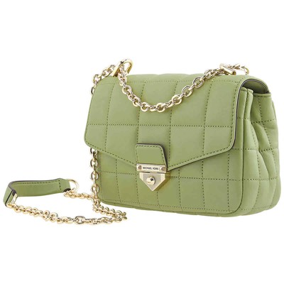 Pre-owned Michael Kors Ladies Soho Small Leather And Chain Shoulder Bag - Light Sage
