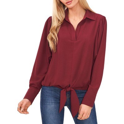 Vince Camuto Женская рубашка с красным галстуком и воротником спереди, блузка-топ XL BHFO 8469