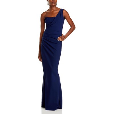 Chiara Boni Womens Blue One Shoulder Long Formal Evening Dress Gown 16 BHFO 2262
