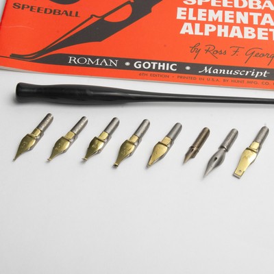 Vintage Speedball Art Pen Kit No. 5, Hand Lettering and Calligraphy Set.