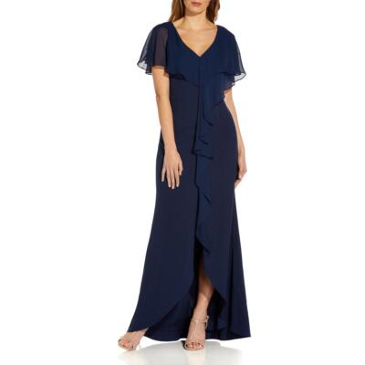 

Женское вечернее платье Adrianna Papell с оборками и V-образным вырезом BHFO 3089