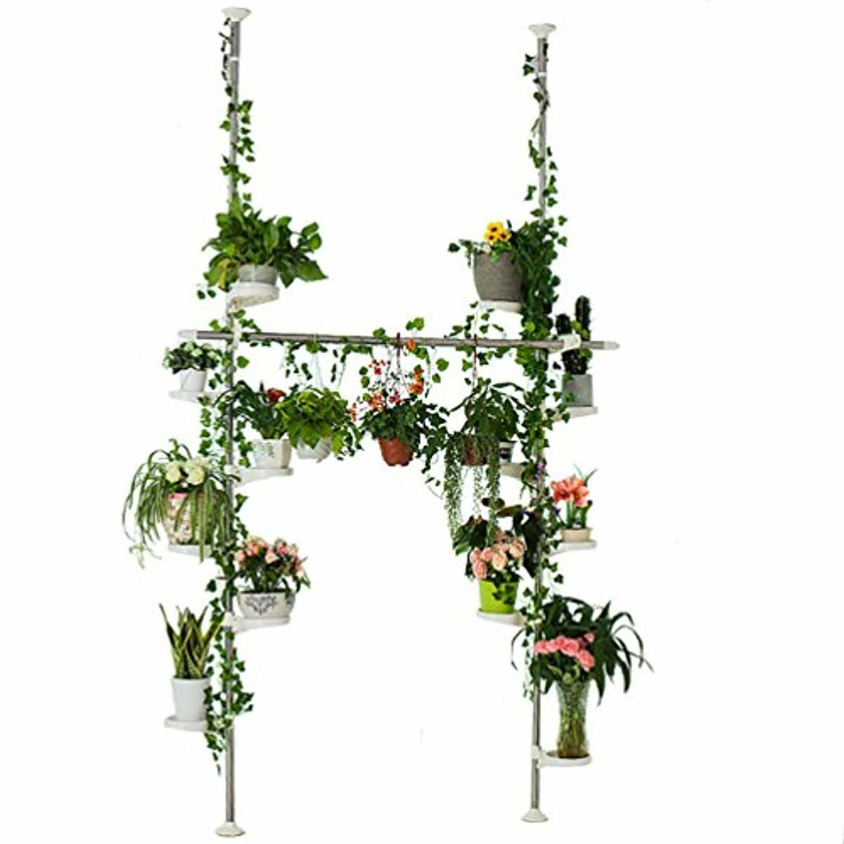 Indoor Plant Stands Spring Double Tension Pole Metal