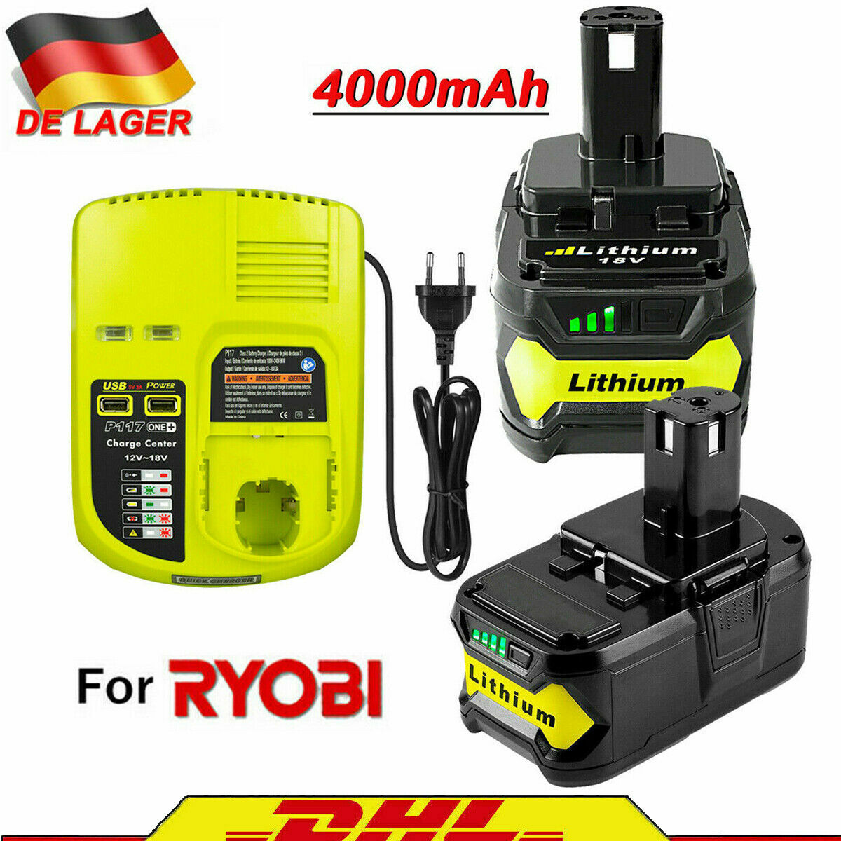 2 Fur Ryobi Akku 18 V 4 0ah Lithium One Plus P108 Rb18l50 Oder P117 Ladegerat Aus Dem Ebay De Preisvergleich Bei E Pard