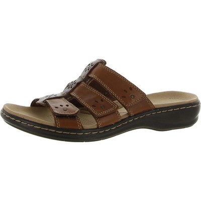 

Женские весенние коричневые шлепанцы Clarks Leisa 8 Medium (B,M) BHFO 9775, Brown multi leather