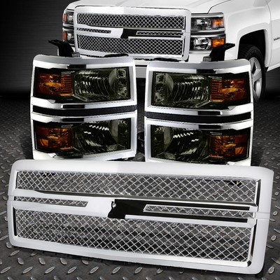 ФАРА С ДЫМЧАТЫМ КОРПУСОМ + ЯНТАРНЫЙ УГЛОВОЙ СИГНАЛ + РЕШЕТКА ИЗ АБС-ПЛАСТИКА ДЛЯ 14-15 SILVERADO