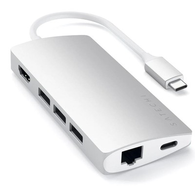 Многопортовый адаптер Satechi USB Type-C с 4K HDMI и Ethernet V2, серебристый