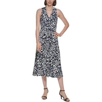 

Женское летнее платье миди до середины икры с v-образным вырезом Tommy Hilfiger BHFO 9933, Sky captain/ivory