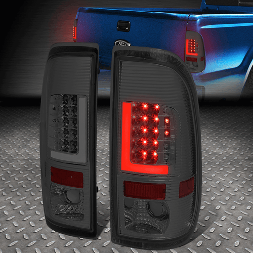 [СВЕТОДИОДНАЯ Г-ОБРАЗНАЯ ПЛАНКА]ДЛЯ 97-07 F150 F250 F350 ЗАДНИЙ ФОНАРЬ SUPER DUTY С ДЫМЧАТЫМ СТОП-СИГНАЛОМ