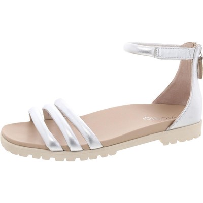 Vionic Womens Laurel Leather Strappy Metallic Ankle Strap Shoes BHFO 5138