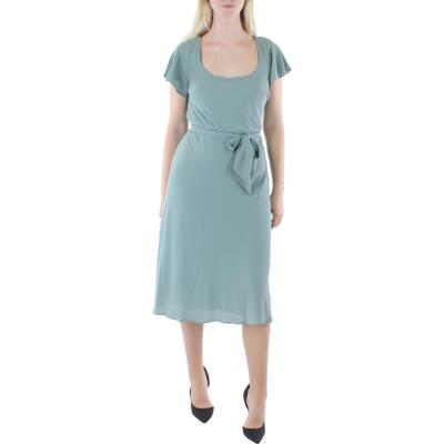 

Женское платье миди с поясом и короткими рукавами Lauren Ralph Lauren BHFO 0553, Highland sea