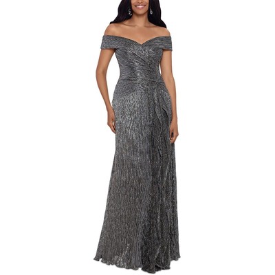 

Женское вечернее платье Xscape черного цвета с металлическими рюшами  BHFO 5501, Black/gold