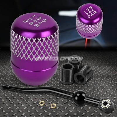 КОРОТКИЙ РЫЧАГ ПЕРЕКЛЮЧЕНИЯ ПЕРЕДАЧ ИЗ ЧЕРНОГО АЛЮМИНИЯ С ДВОЙНЫМ ИЗГИБОМ + ФИОЛЕТОВАЯ 5-СТУПЕНЧАТАЯ РУЧКА С СЕТКОЙ ДЛЯ EK/ EJ / EG