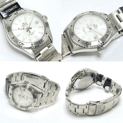 Pre-owned Orient Mako Sports Rn-ac0q03s White Dial Automatic Mechanical Diver Men Watch