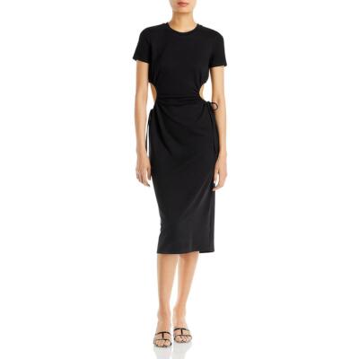 

Черное платье-футляр миди с короткими рукавами и вырезами Fore Womens  BHFO 8664, Черный