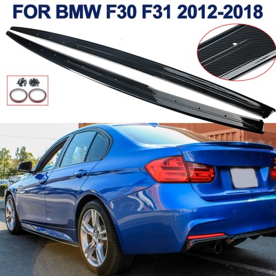 A Pair Carbon Look M Sport Side Skirt Extension For BMW F30 320i 340i 2012-2018