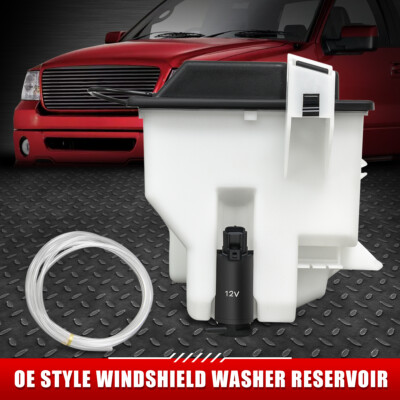 ДЛЯ 98-04 FORD F150 OE STYLE БАЧОК ДЛЯ ЖИДКОСТИ ОМЫВАТЕЛЯ ЛОБОВОГО СТЕКЛА В СТИЛЕ OE С КРЫШКОЙ + НАСОС