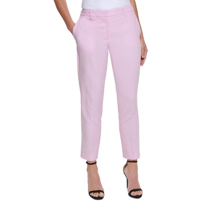 Укороченные офисные брюки до щиколотки DKNY Womens Essex Pink зауженного кроя 14 BHFO 1330