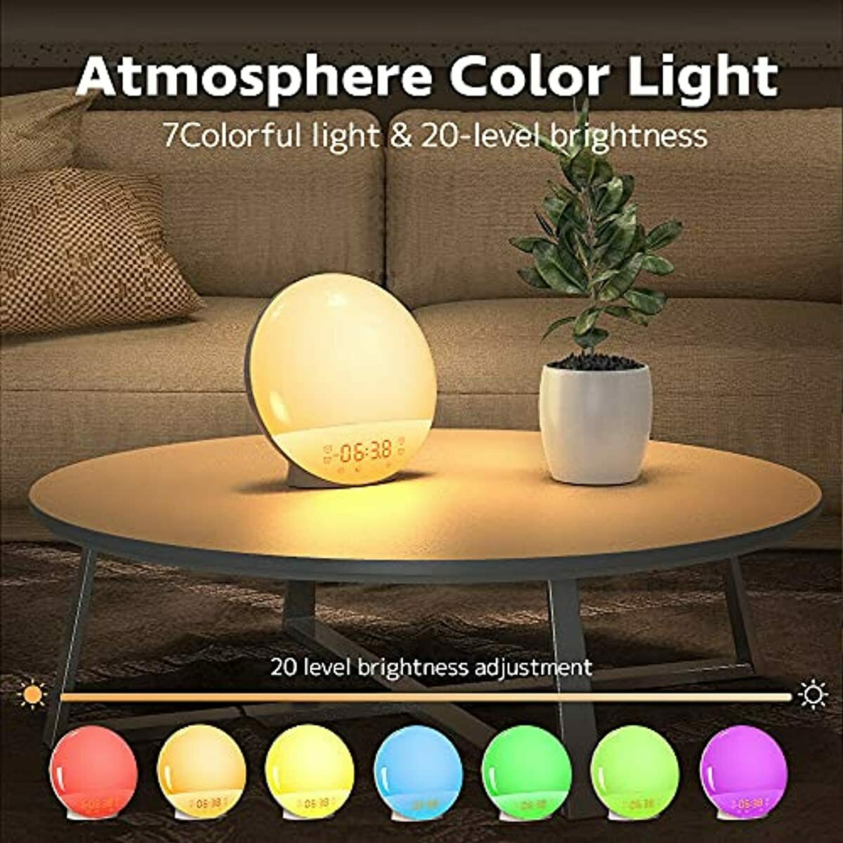 Natural Alarm Clock Wake Up Bedroom High Quality Dorm Room Music Digital RGB