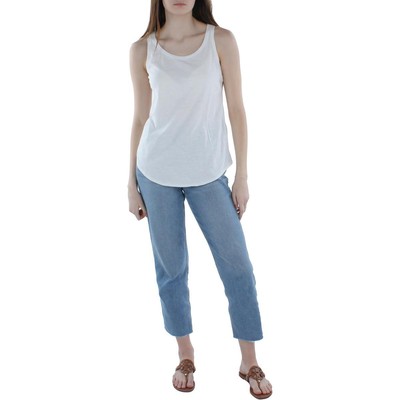 

Женская белая хлопковая майка Eileen Fisher с круглым вырезом Petites  BHFO 7361, Белый