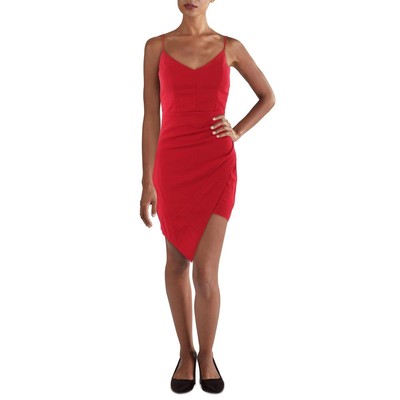 Женское красное асимметричное мини-платье длиной выше колена Emerald Sundae Juniors XXL BHFO 8382