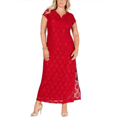 

Женское кружевное вечернее платье с блестками Connected Apparel Plus BHFO 2763