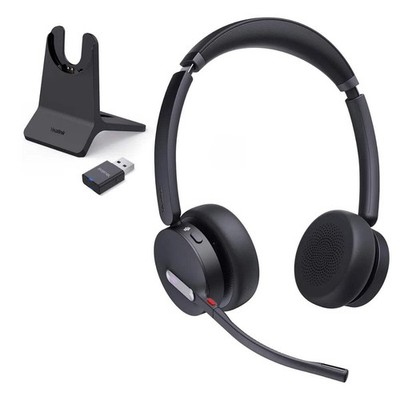 Yealink WH64 MS Stereo DECT Bluetooth Hybrid Headset WDD60 Dongle Charging Stand