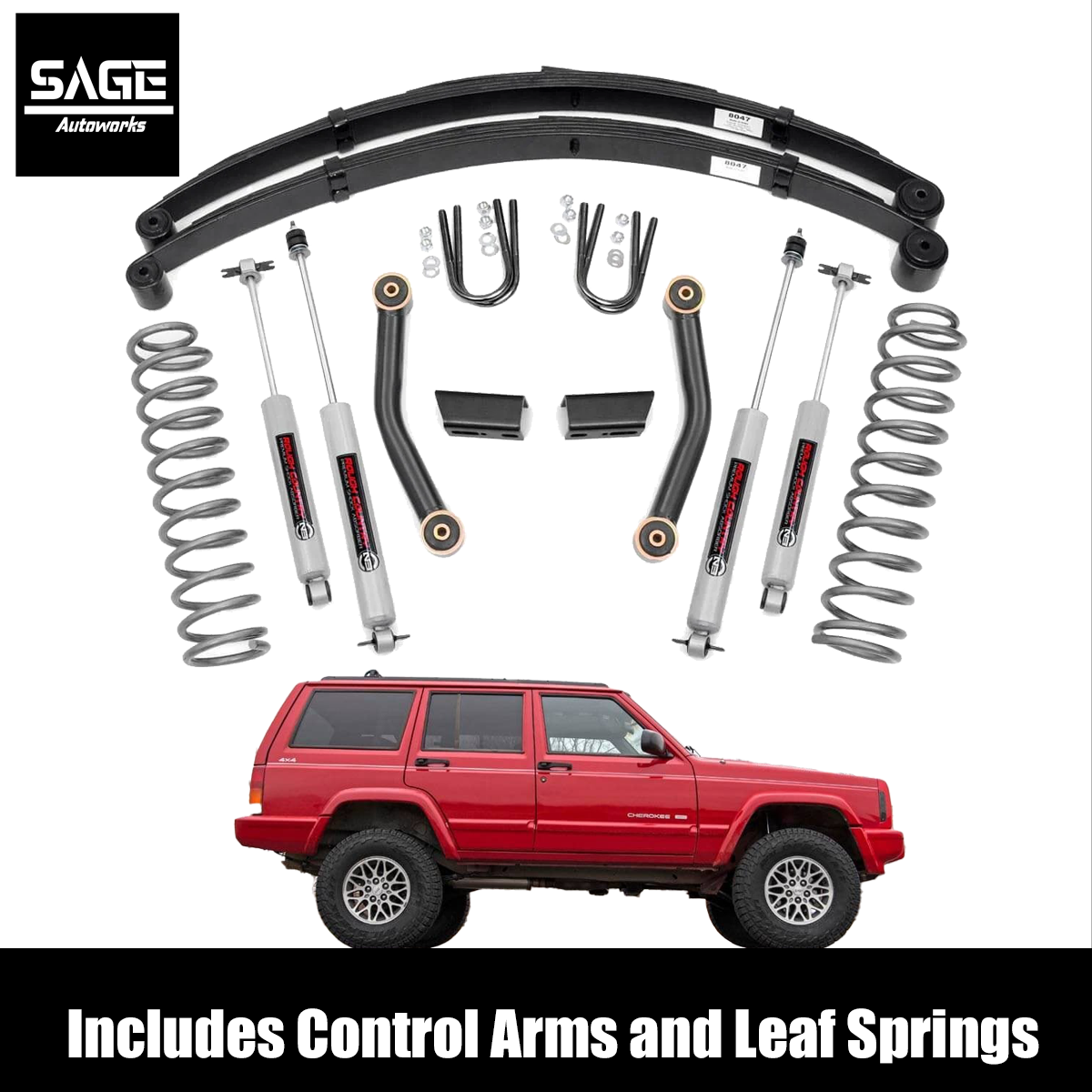 3 Inch Lift Kit for 1984-2001 Jeep Cherokee XJ With Control Arms
