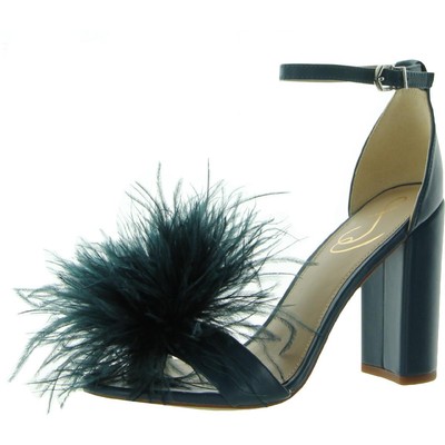 

Женские туфли Sam Edelman Yaro на блочном каблуке с перьями и ремешком на щиколотке BHFO 0958, Yaro Feather