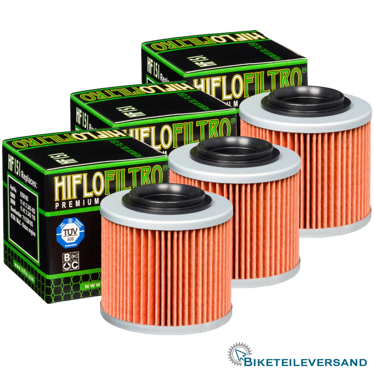 3X HIFLO Premium Ölfilter HF151