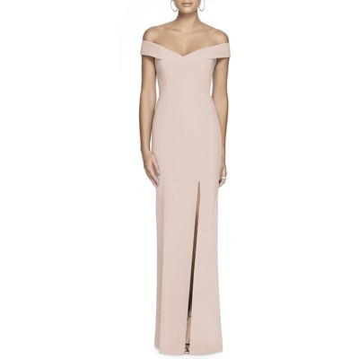 Женское бежевое вечернее платье из коллекции Dessy от Vivian Diamond, 14 BHFO 6730