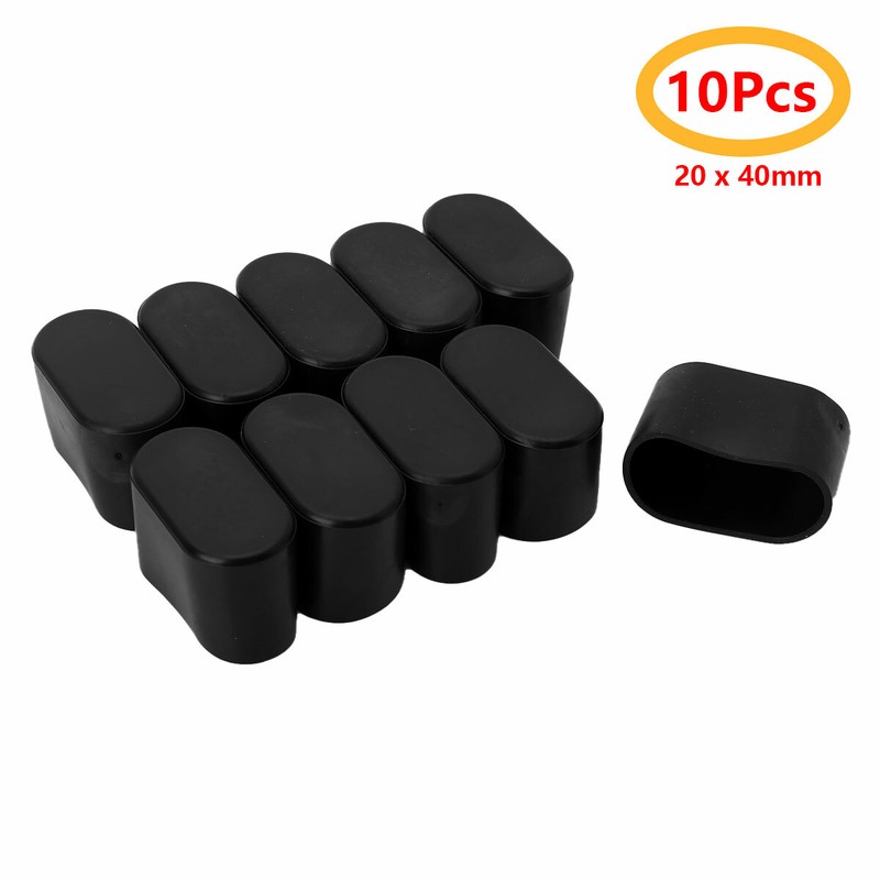 10Pcs Oval Rubber Furniture Foot Chair Leg End Caps Covers Tips Floor Protectors