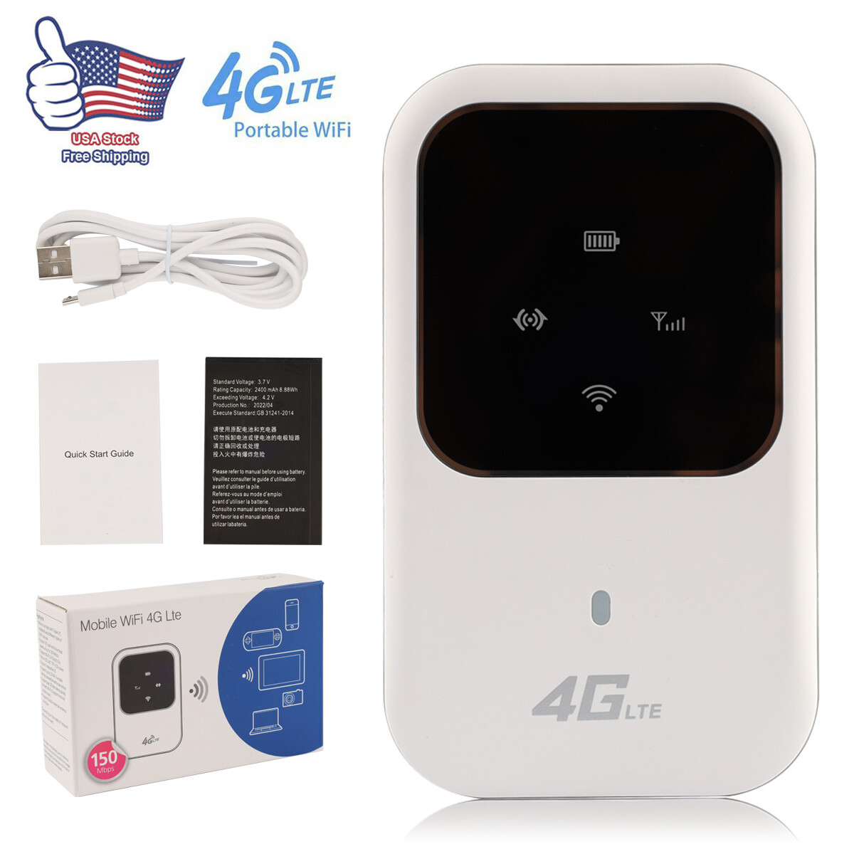 Wireless Unlocked 4G LTE Mobile Broadband Wi-Fi Routers Portable Modem Hotspot