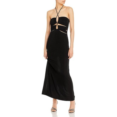 

Fore Womens Black Maxi Регулируемое платье макси с вырезом на бретельках  BHFO 9421, Черный