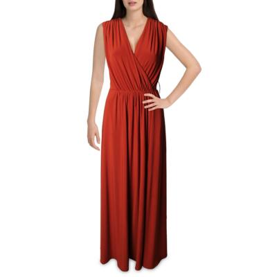 

Аква женское красное длинное полуформальное вечернее платье без рукавов  BHFO 1281, Cinnamon