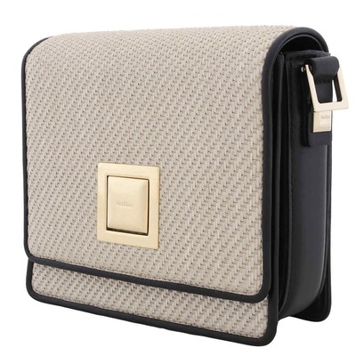 Pre-owned Max Mara Straw Mm Shoulder Bag In Sand Mmbagsstraw 007