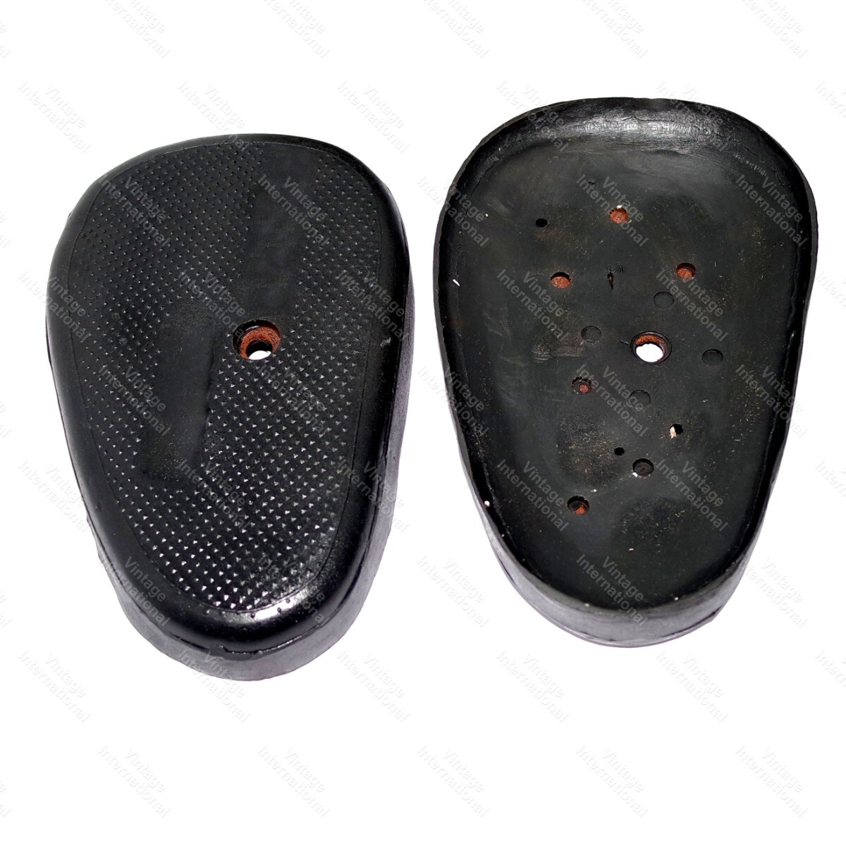 Fits Royal Enfield 350 500cc Black Rubber Knee Pad Set  