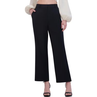 BCBGMAXAZRIA Женские льняные брюки на плоской подошве с прямыми штанинами до щиколотки Брюки BHFO 7993
