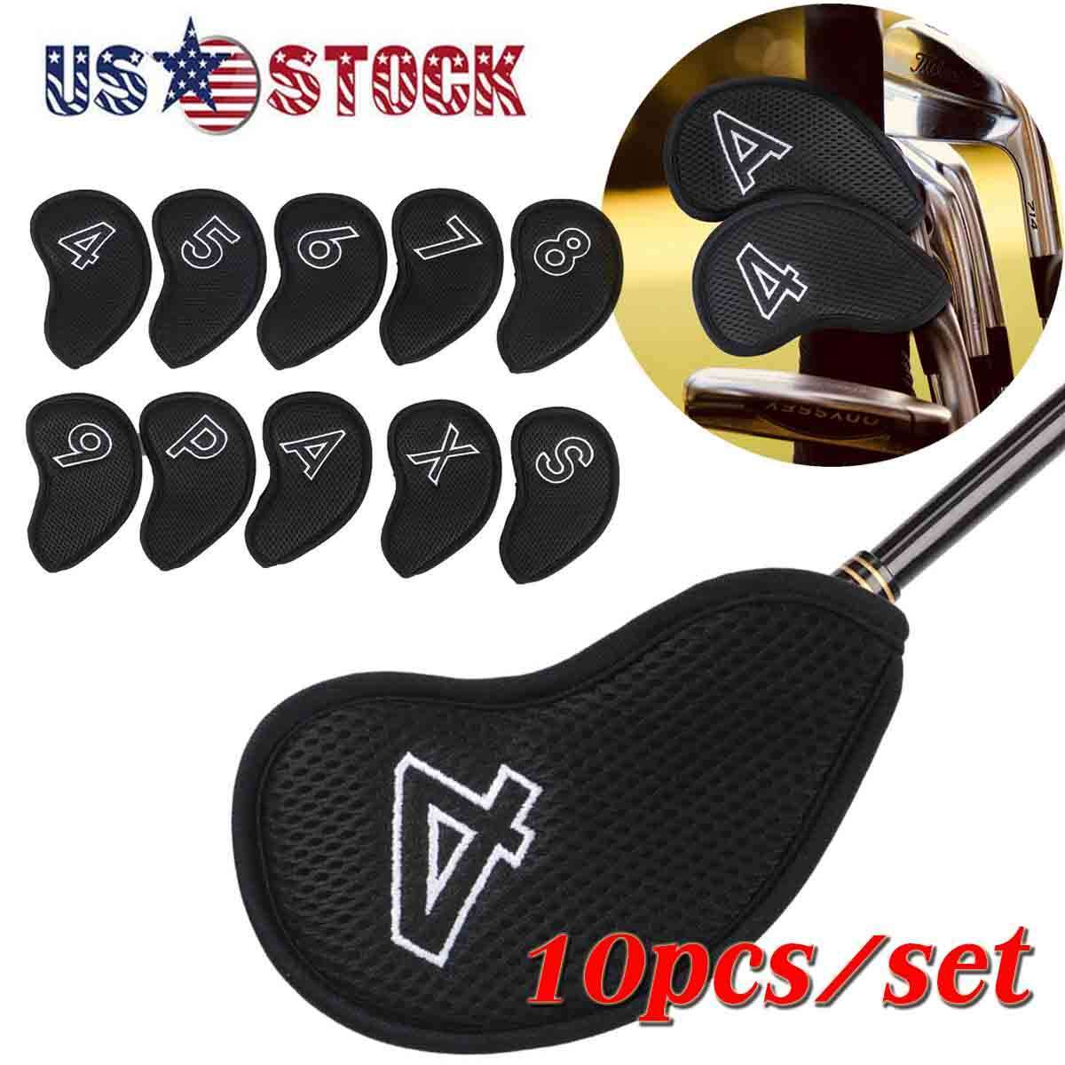 Iron Covers Set Golf Club Head Cover Fit Most Irons Black