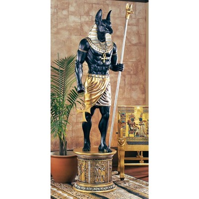 NE23262 - The Grand Ruler: Life-Size Egyption Anubis Sculpture -Over 8' Tall!