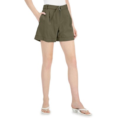 

INC Женские зеленые холщовые мини-шорты с высокой талией и высокой талией  BHFO 0838, Burnt olive, 100146749