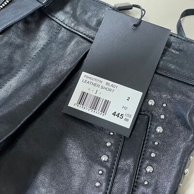 Pre-owned The Kooples High Rise Leather Shorts Women's Size 2 Black Fsho27077k