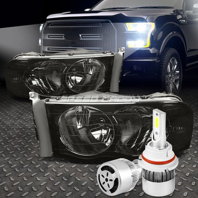 ФАРА С ДЫМЧАТОЙ ЛИНЗОЙ, ПРОЗРАЧНЫЙ УГОЛ + БЕЛЫЙ СВЕТОДИОД 9007 HID с ВЕНТИЛЯТОРОМ ДЛЯ ПИКАПА RAM 02-05